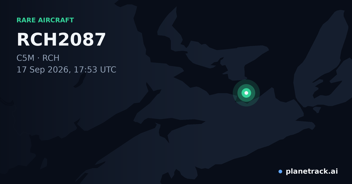 Map of where RCH2087's rare aircraft happened