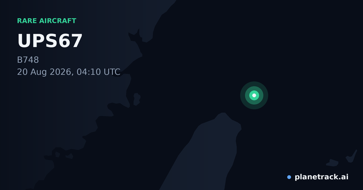 Map of where UPS67's rare aircraft happened