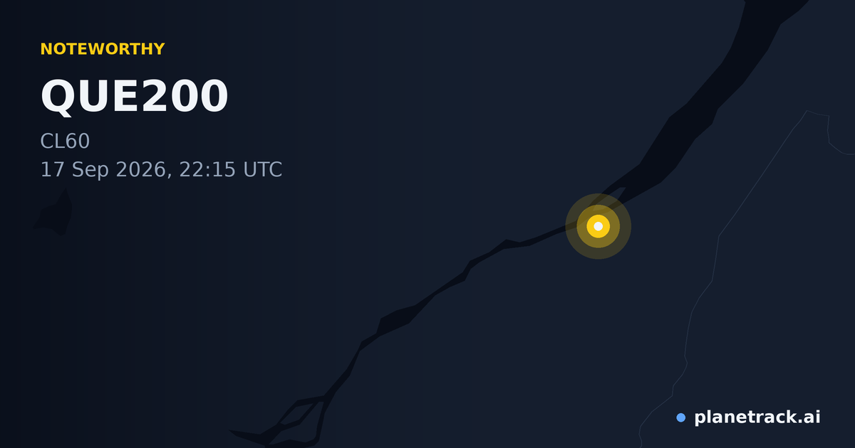 Map of where QUE200's special aircraft happened