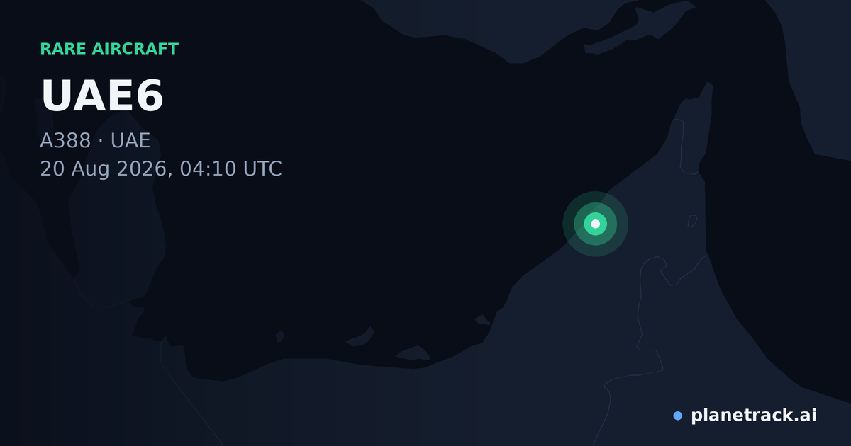 Map of where UAE6's rare aircraft happened
