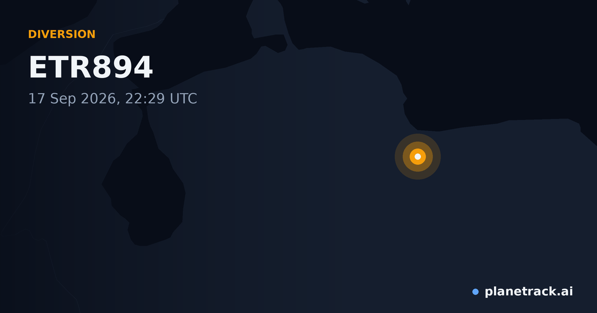 Map of where ETR894's diversion happened
