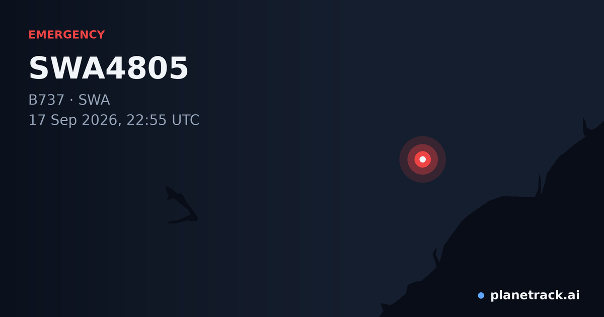 Map of where SWA4805's emergency: squawk 7500 happened