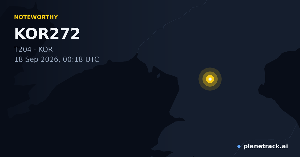 Map of where KOR272's special aircraft happened