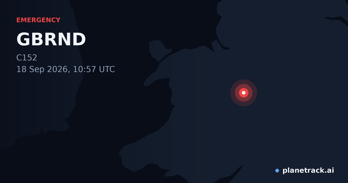 Map of where GBRND's emergency: squawk 7700 happened
