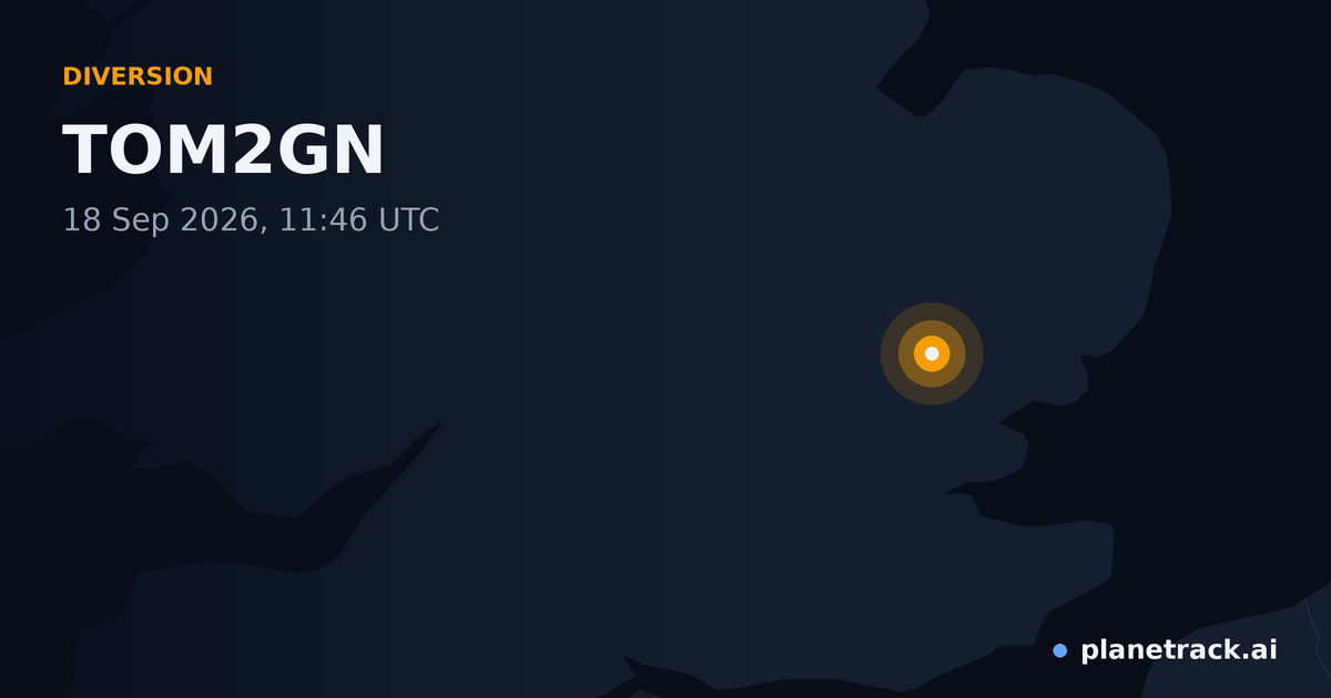 Map of where TOM2GN's diversion happened
