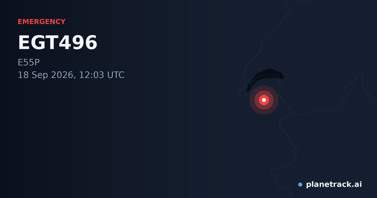 Map of where EGT496's emergency: squawk 7600 happened