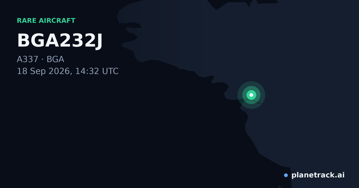 Map of where BGA232J's rare aircraft happened