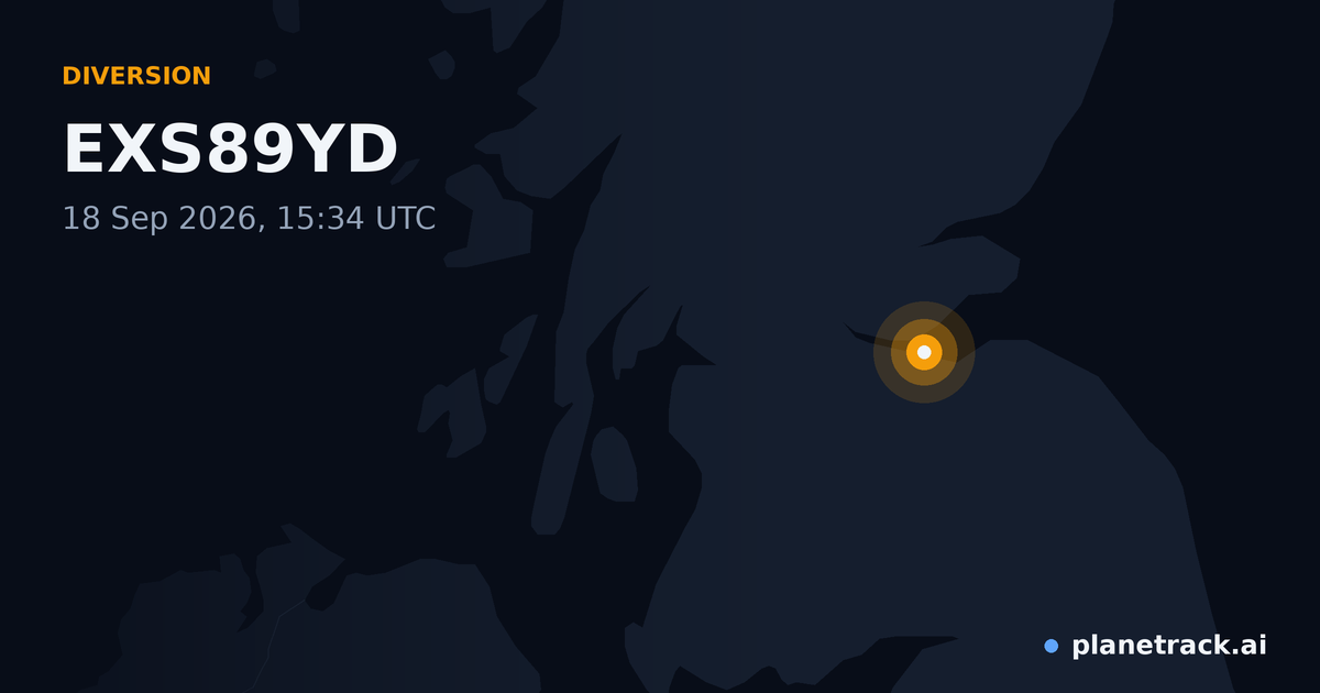 Map of where EXS89YD's diversion happened