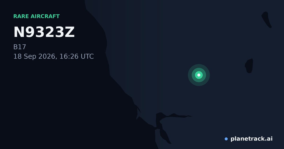 Map of where N9323Z's rare aircraft happened