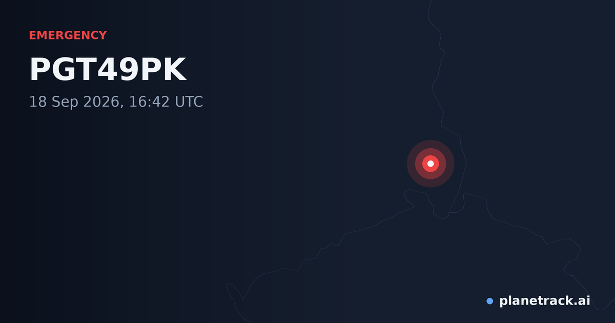 Map of where PGT49PK's emergency: squawk 7700 happened