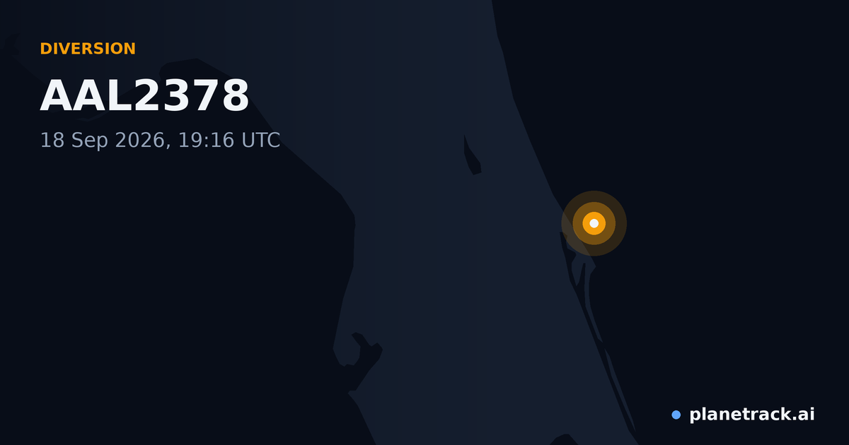 Map of where AAL2378's diversion happened