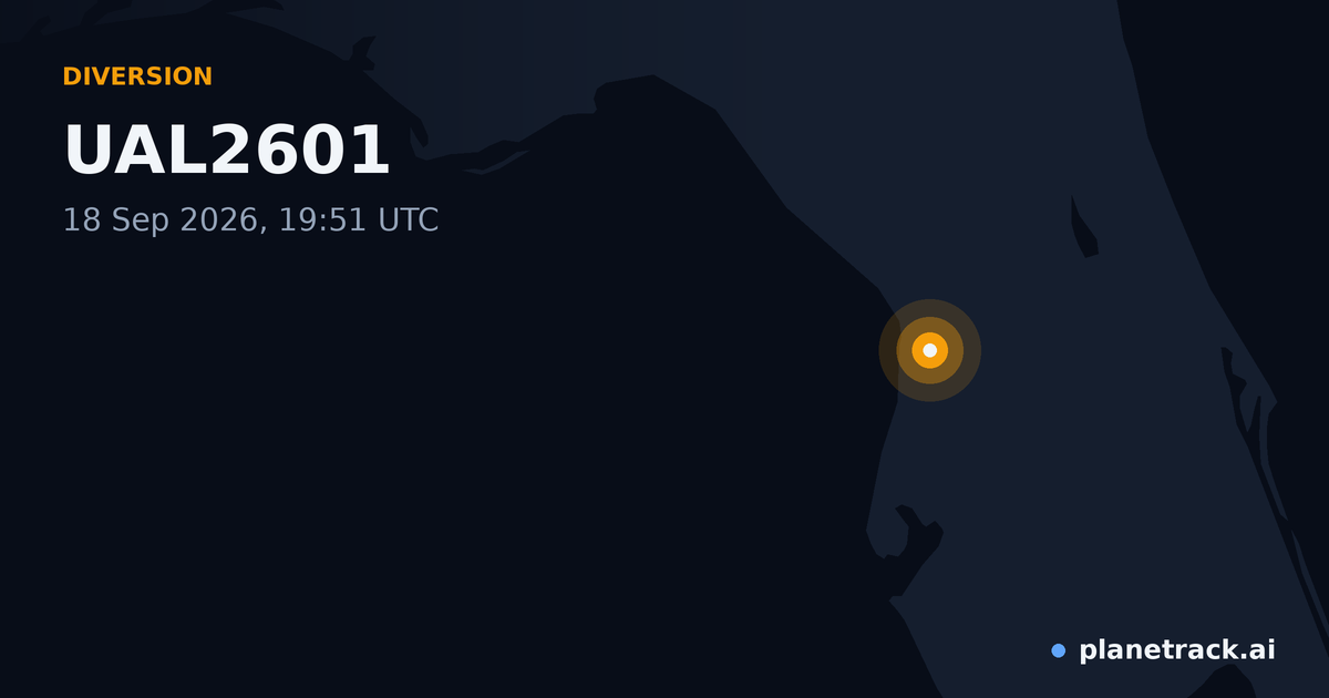 Map of where UAL2601's diversion happened