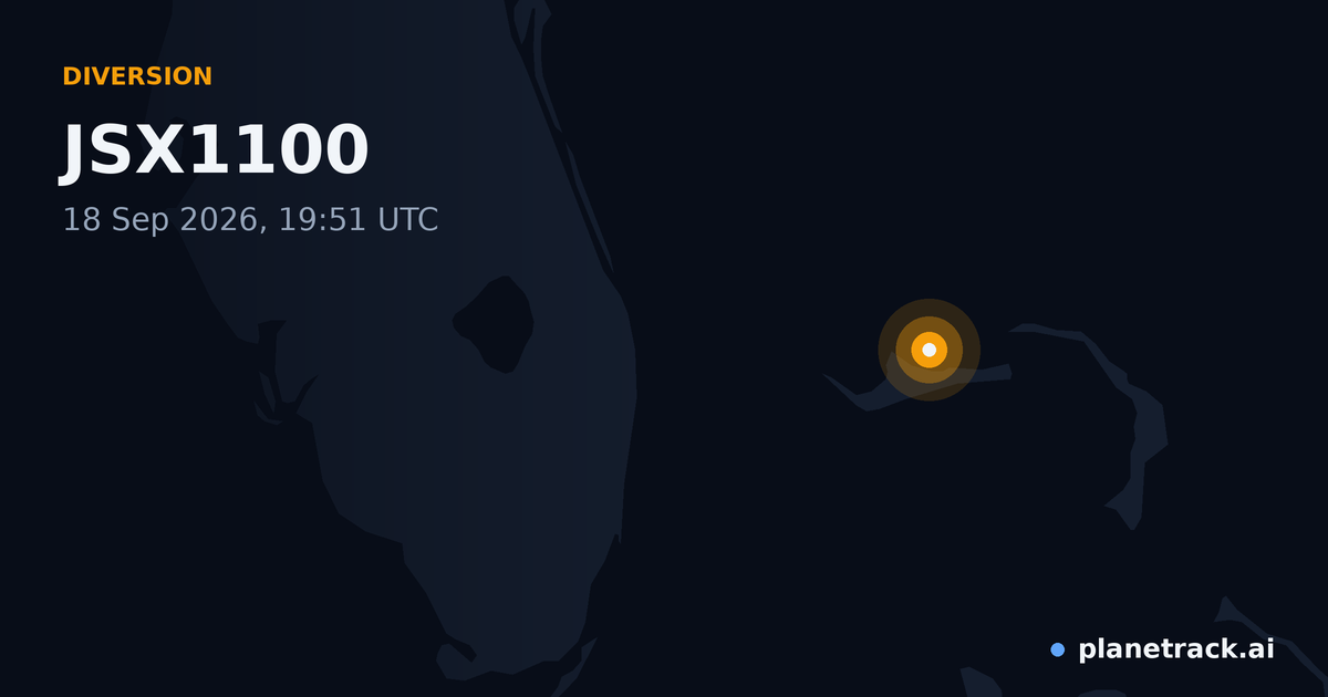 Map of where JSX1100's diversion happened