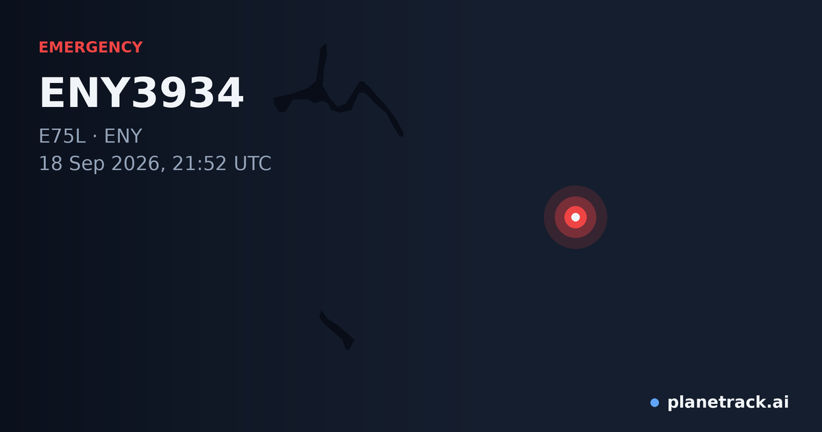 Map of where ENY3934's emergency: squawk 7600 happened