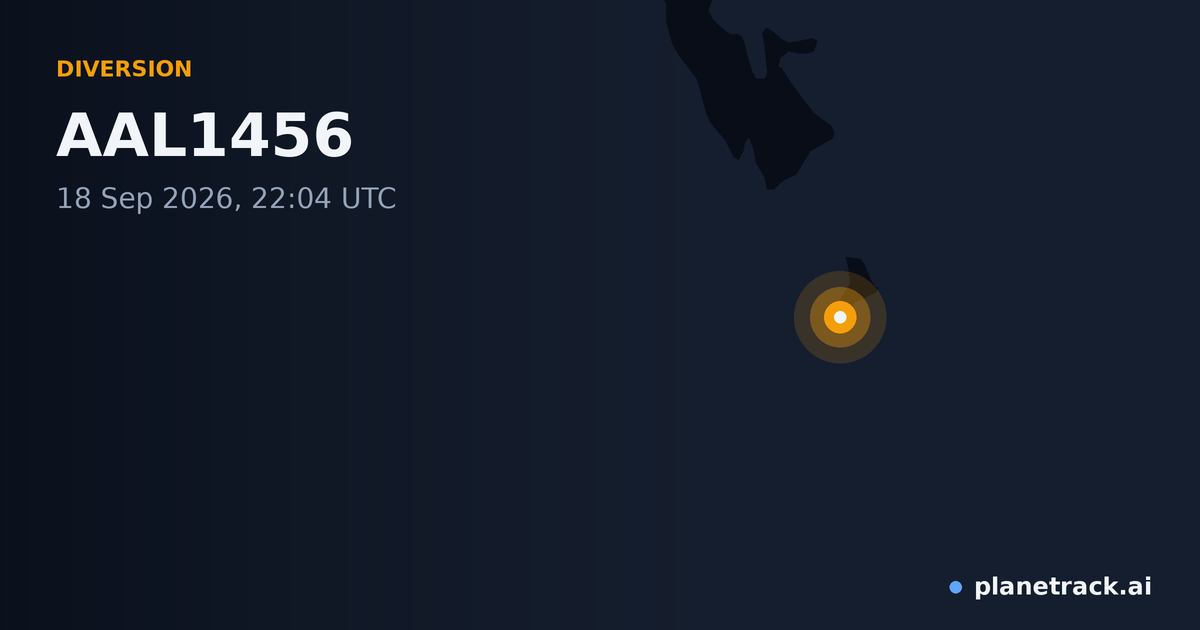 Map of where AAL1456's diversion happened