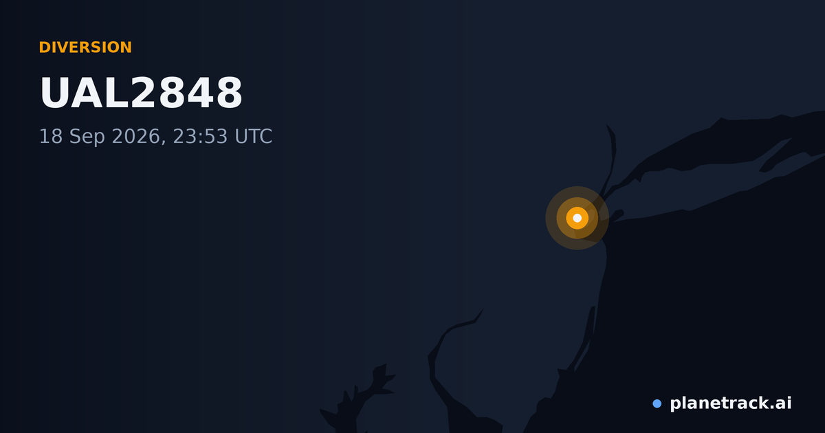 Map of where UAL2848's diversion happened