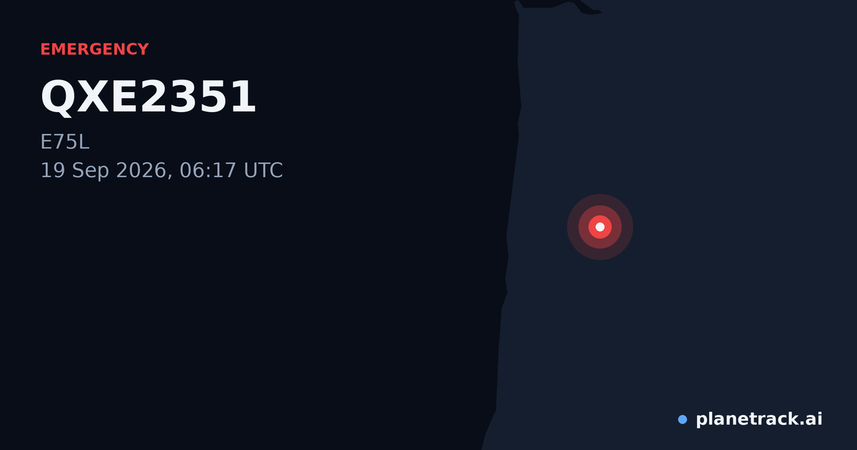 Map of where QXE2351's emergency: squawk 7700 happened