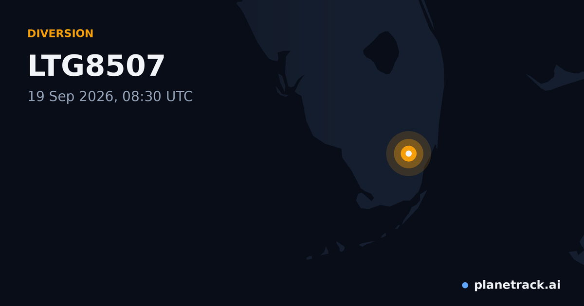 Map of where LTG8507's diversion happened