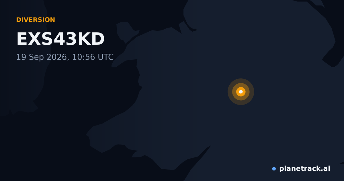 Map of where EXS43KD's diversion happened
