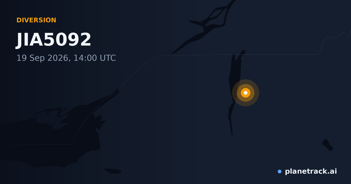 Map of where JIA5092's diversion happened