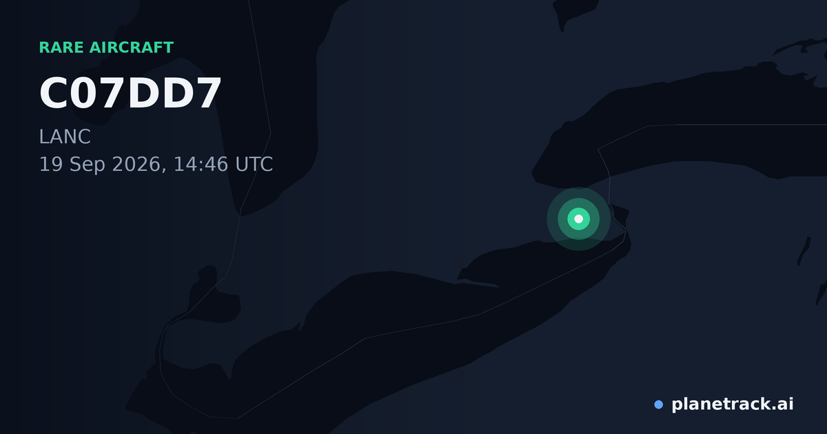 Map of where C07DD7's rare aircraft happened