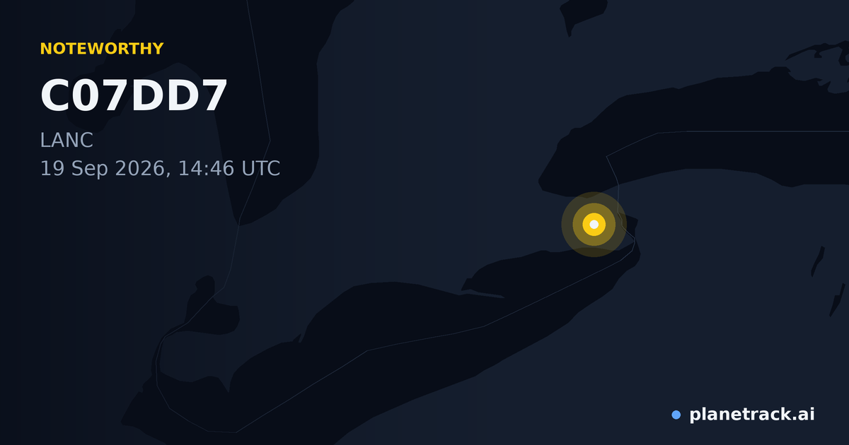 Map of where C07DD7's special aircraft happened