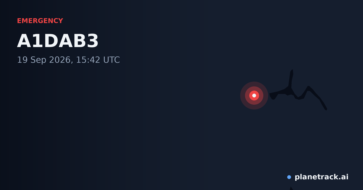 Map of where A1DAB3's emergency: squawk 7600 happened