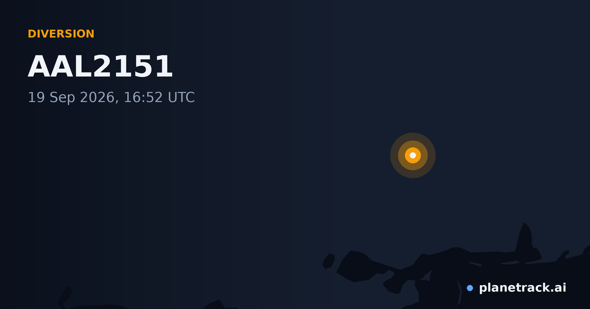 Map of where AAL2151's diversion happened