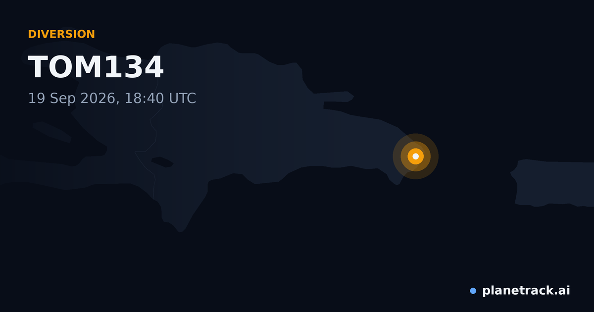 Map of where TOM134's diversion happened