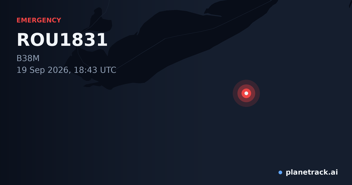 Map of where ROU1831's emergency: squawk 7500 happened