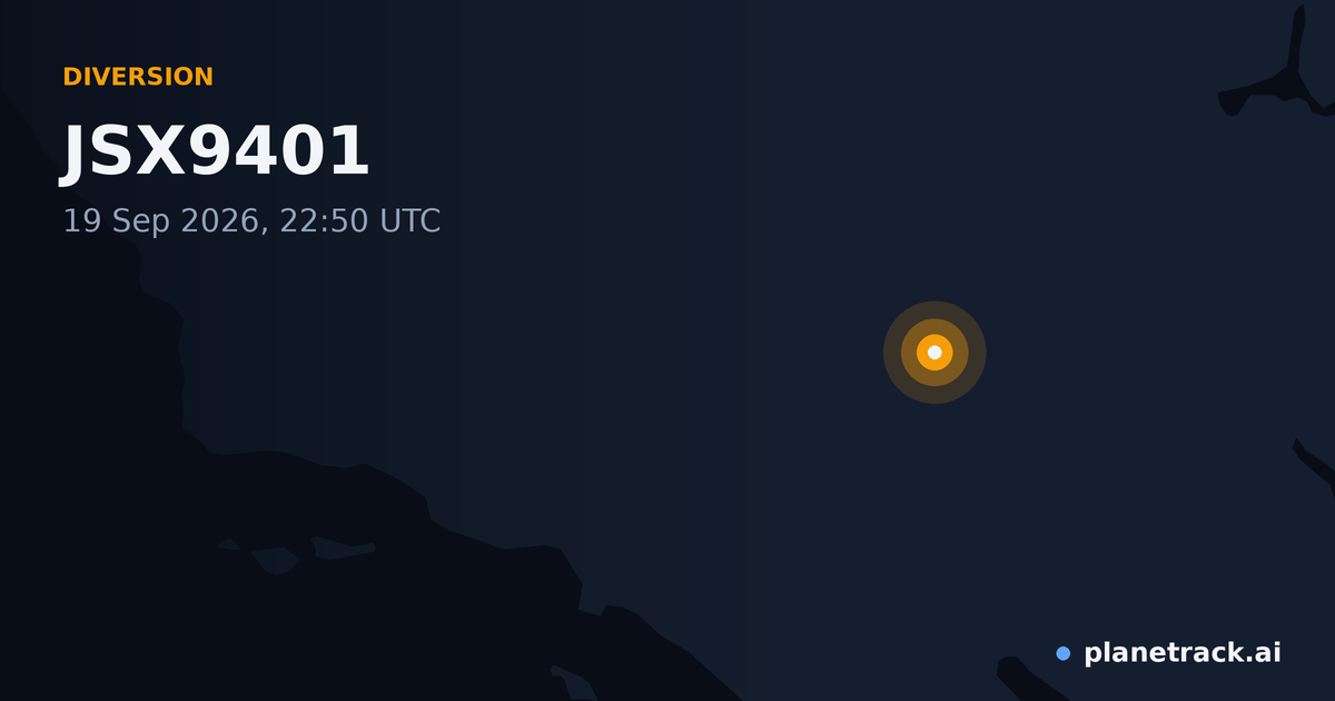 Map of where JSX9401's diversion happened
