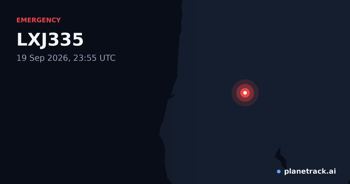 Map of where LXJ335's emergency: squawk 7600 happened
