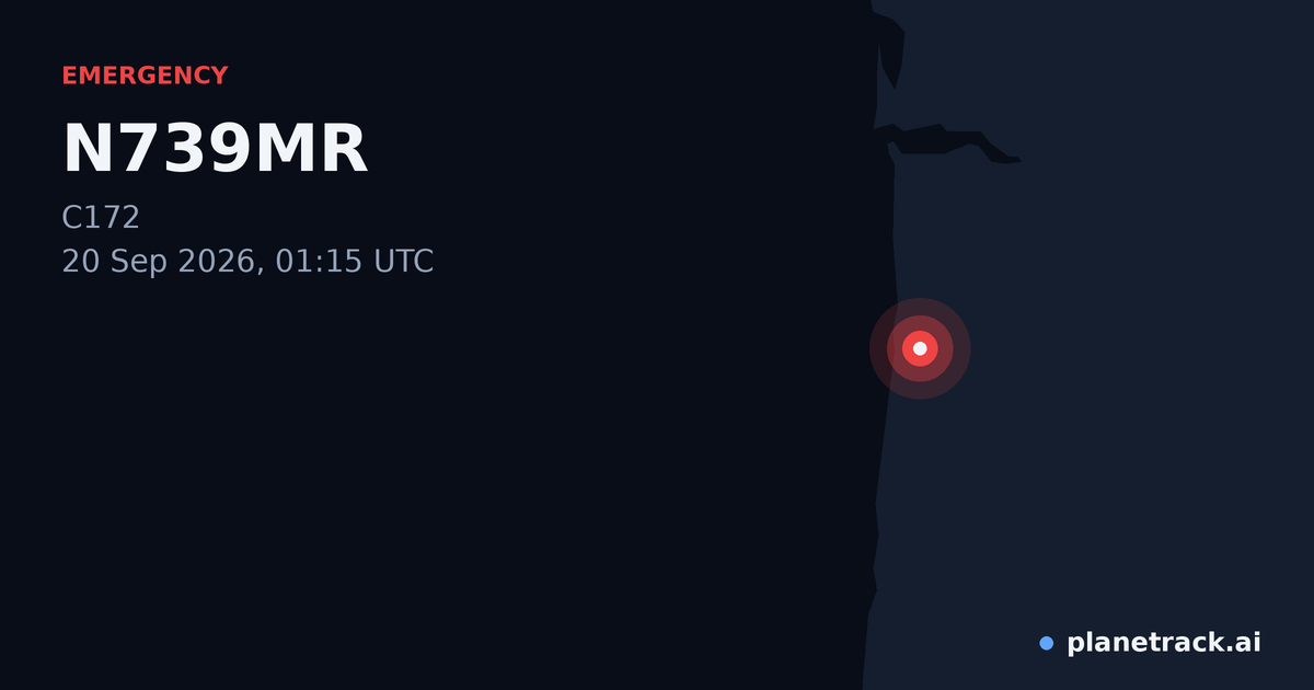 Map of where N739MR's emergency: squawk 7700 happened