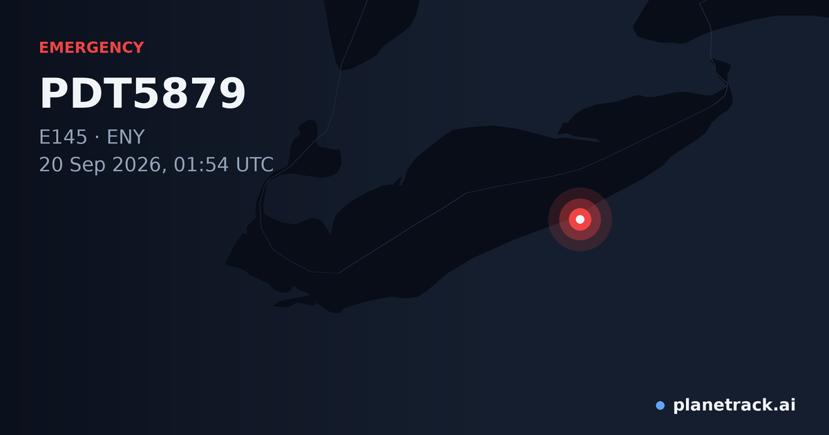 Map of where PDT5879's emergency: squawk 7500 happened