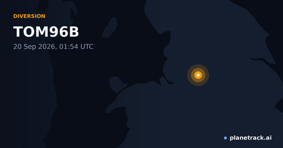 Map of where TOM96B's diversion happened