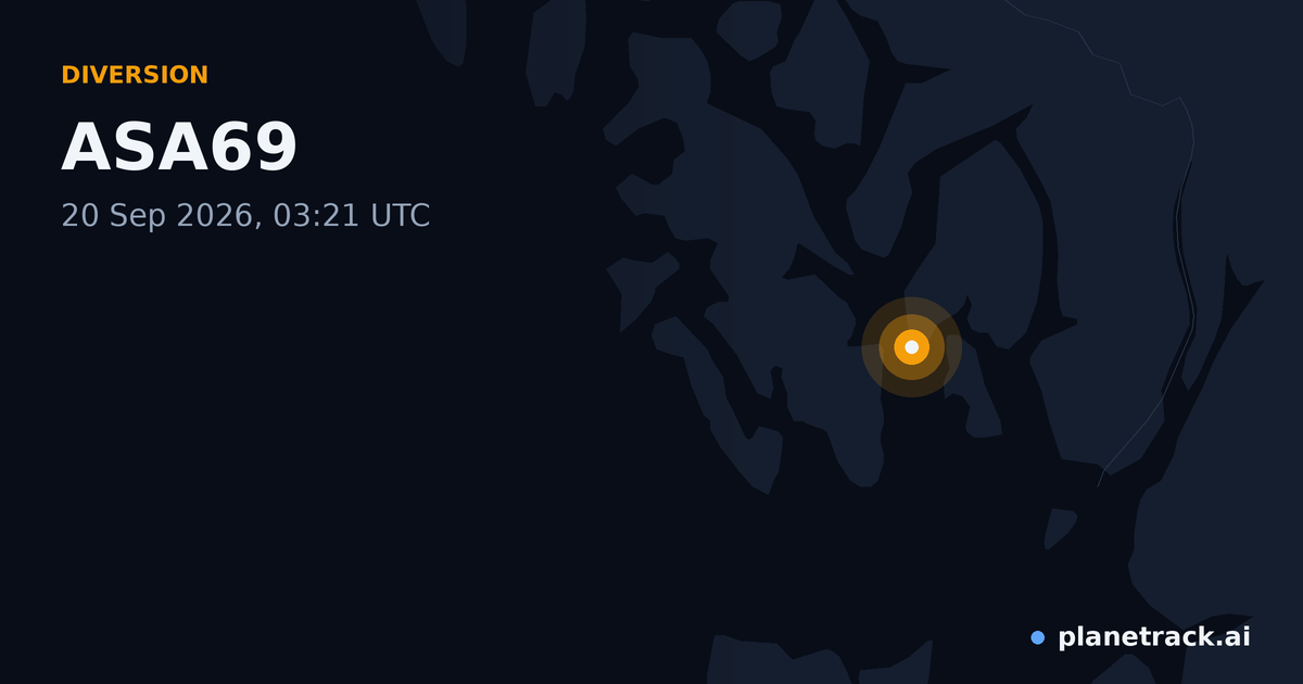 Map of where ASA69's diversion happened