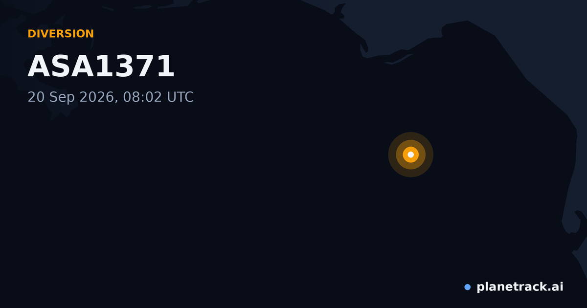 Map of where ASA1371's diversion happened