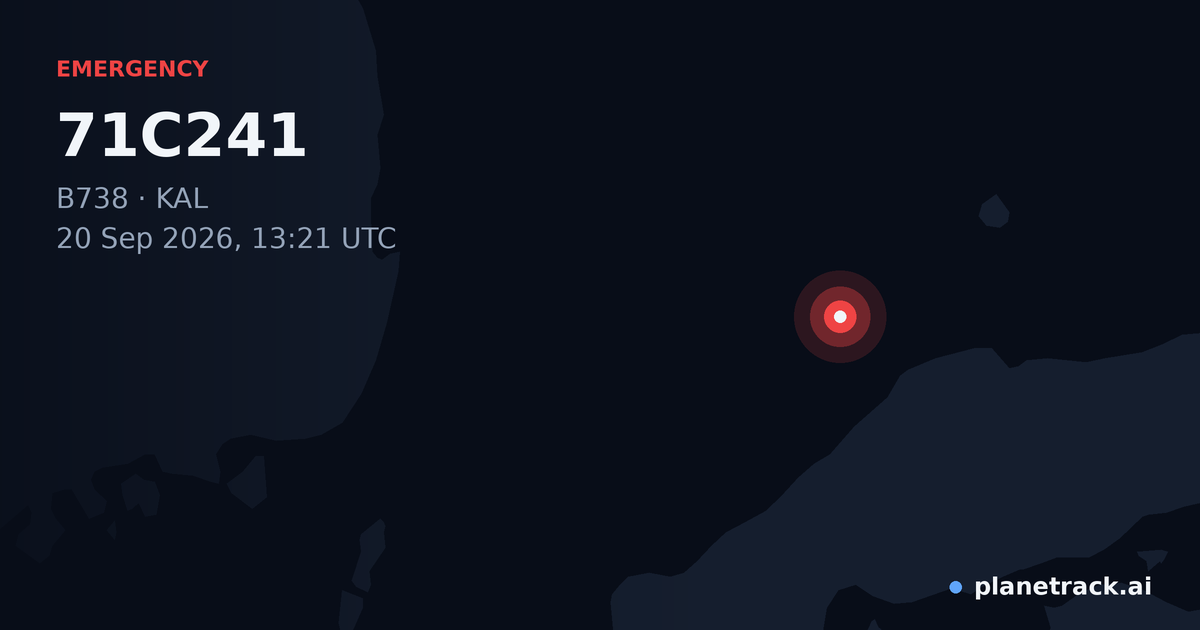 Map of where 71C241's emergency: squawk 7700 happened