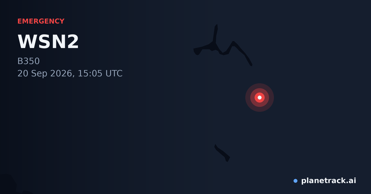 Map of where WSN2's emergency: squawk 7700 happened