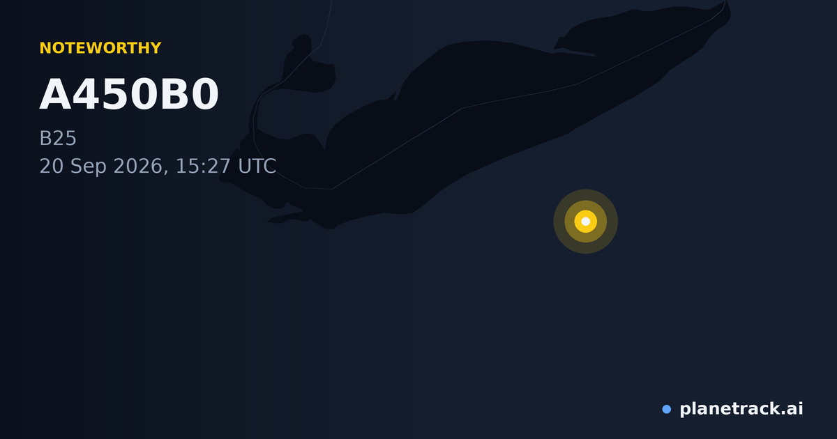 Map of where A450B0's special aircraft happened
