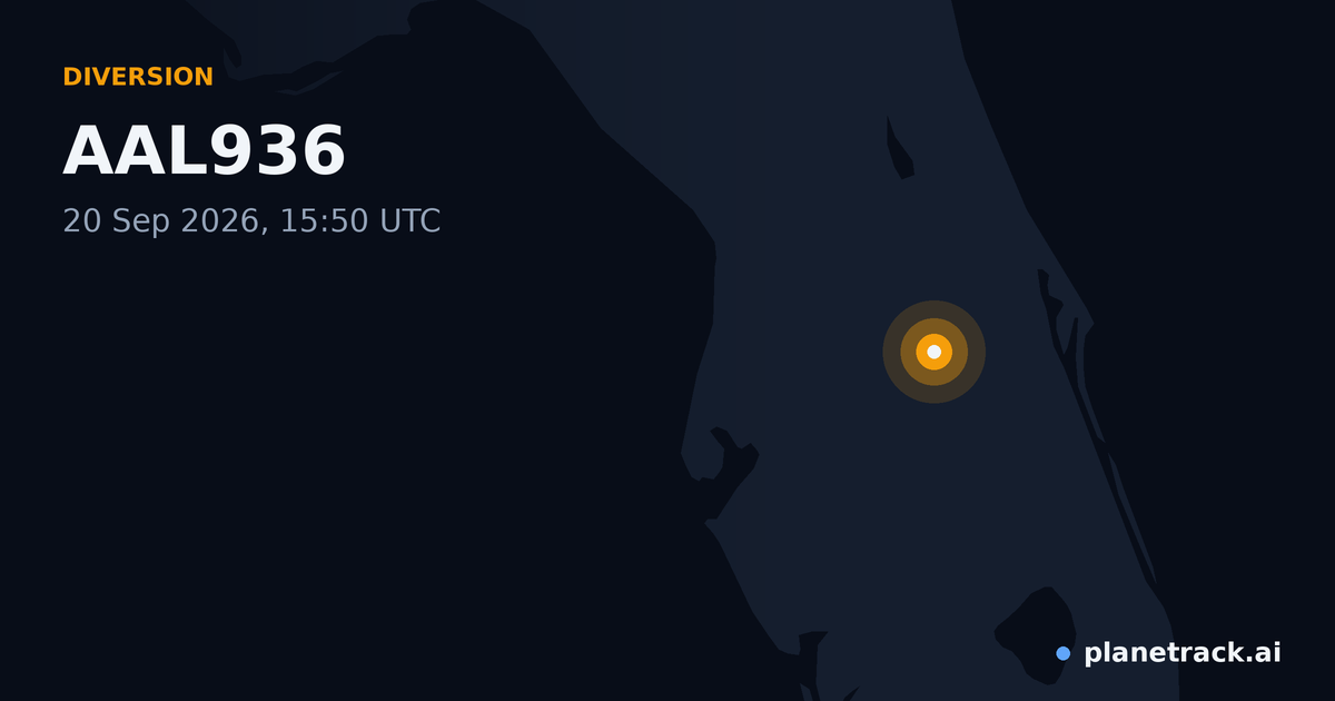 Map of where AAL936's diversion happened