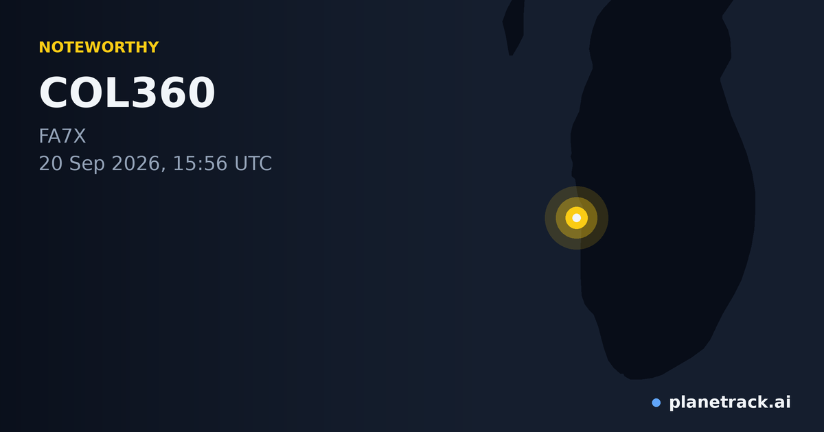 Map of where COL360's special aircraft happened