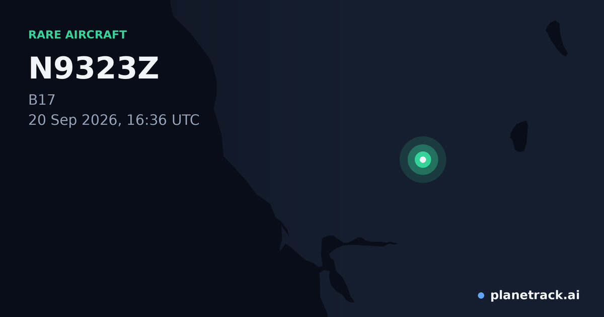 Map of where N9323Z's rare aircraft happened