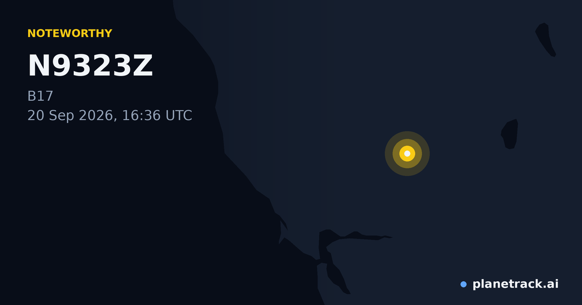 Map of where N9323Z's special aircraft happened