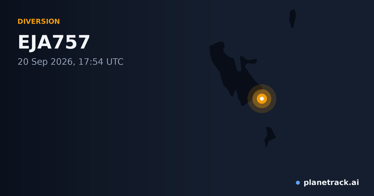 Map of where EJA757's diversion happened