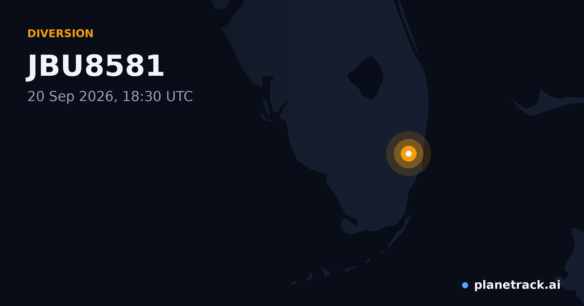 Map of where JBU8581's diversion happened