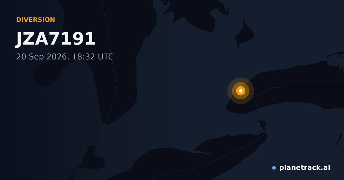 Map of where JZA7191's diversion happened