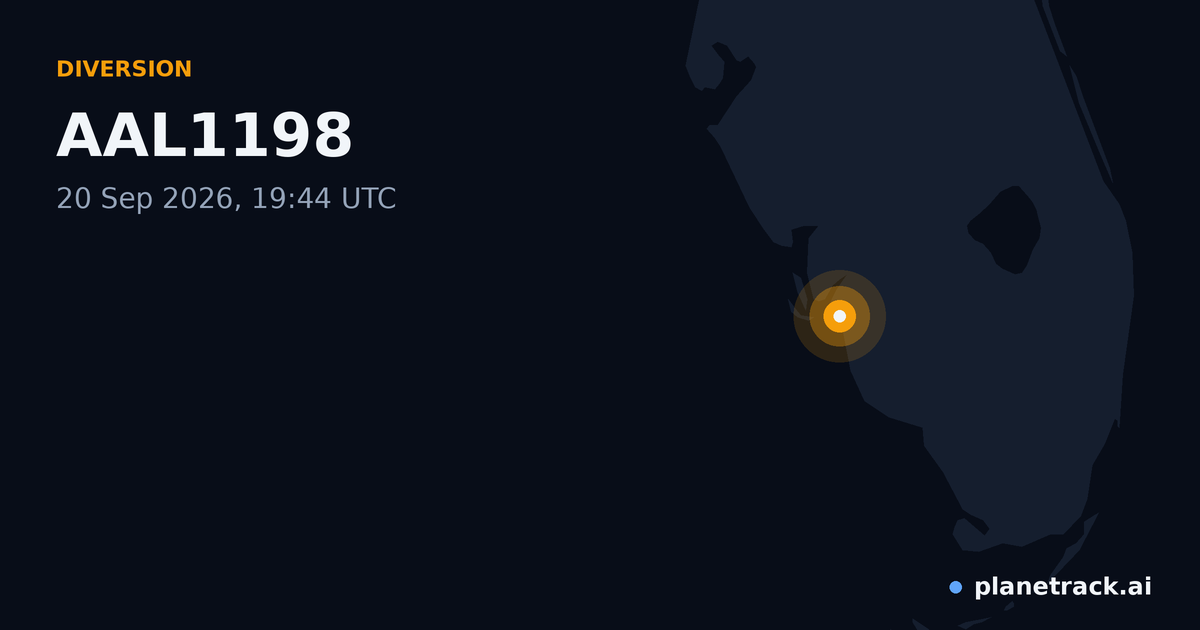 Map of where AAL1198's diversion happened