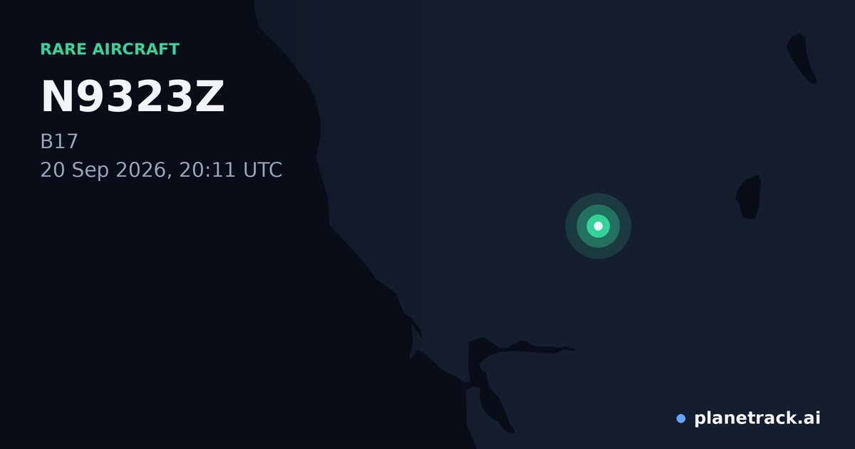 Map of where N9323Z's rare aircraft happened