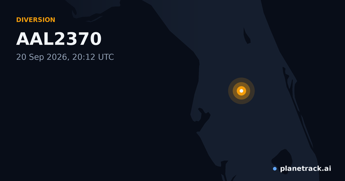 Map of where AAL2370's diversion happened